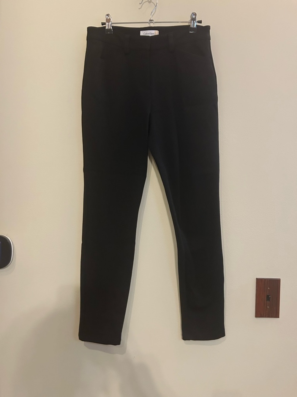 Calvin Klein Women’s Black Strech Ponte Slim Leg Dress Pants Size 4